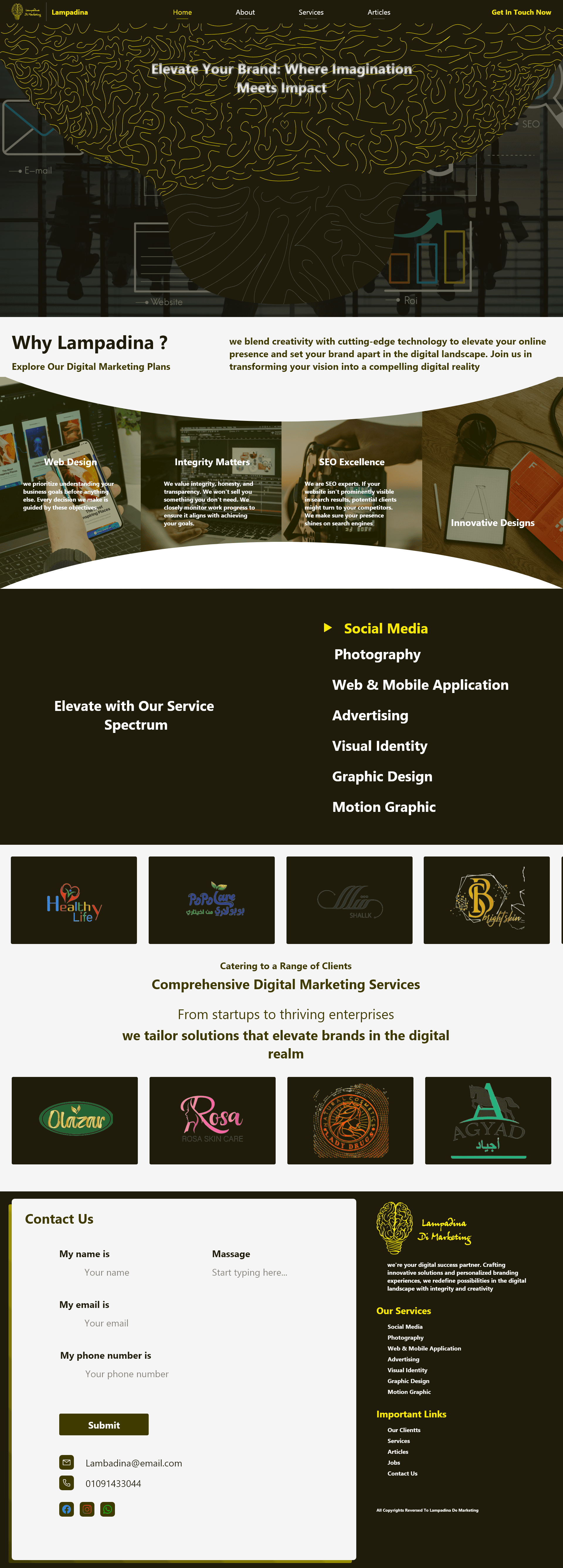 Lambadina digital marketing website design