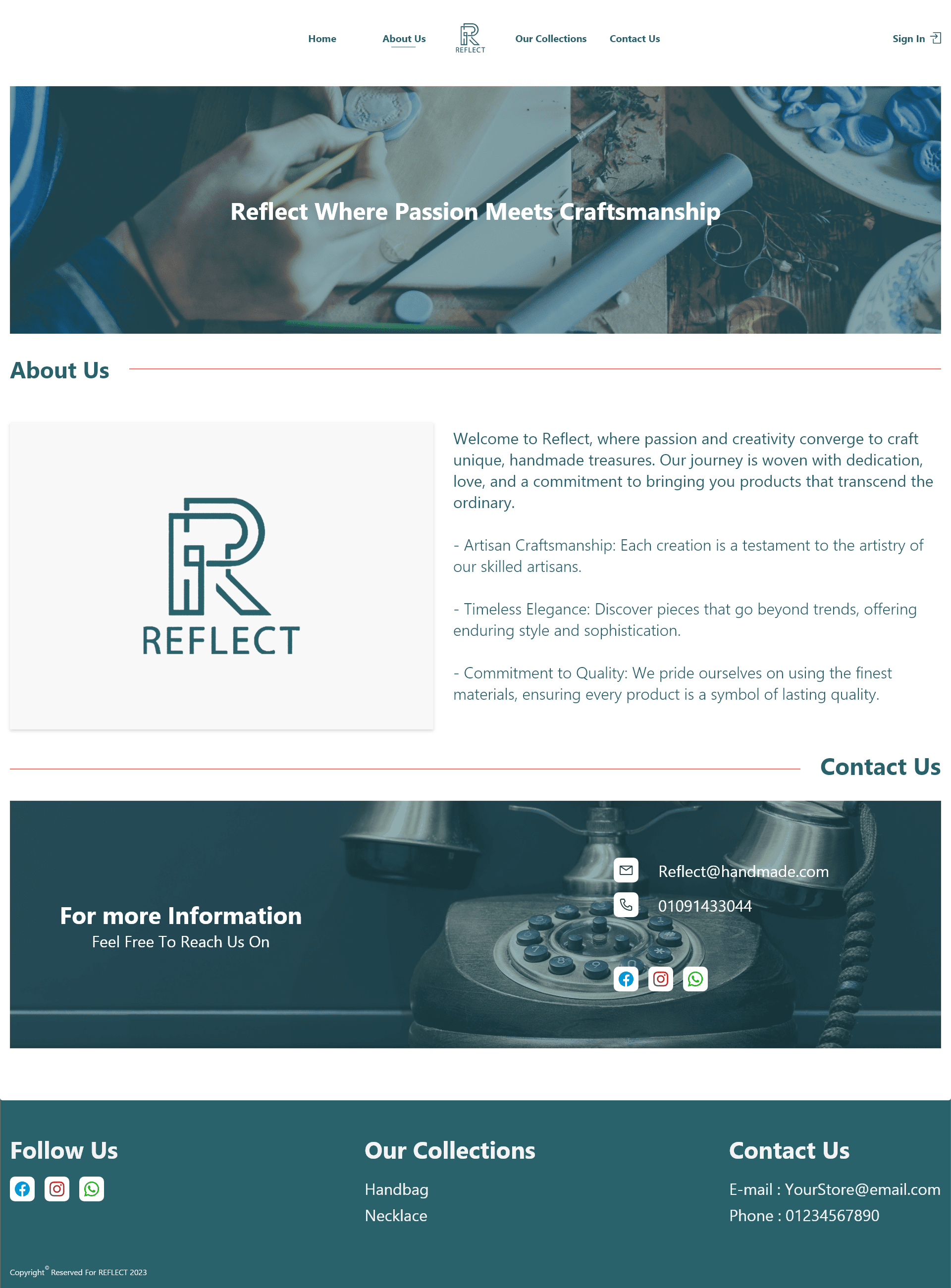 Reflect artisan values and brand story