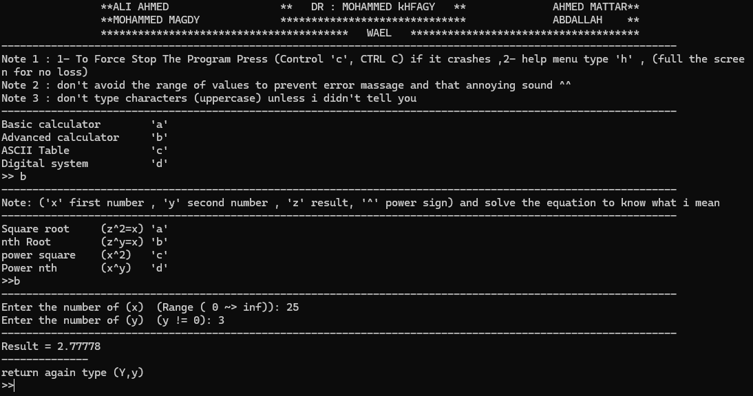 Advanced root and power calculations in the terminal