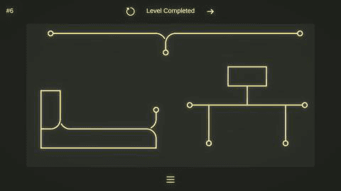 Completed glowing circuit puzzle level