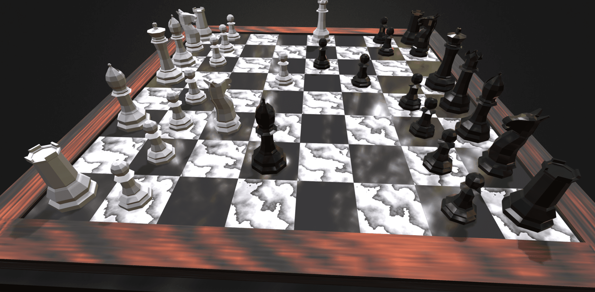 Original Low Poly Chess board render