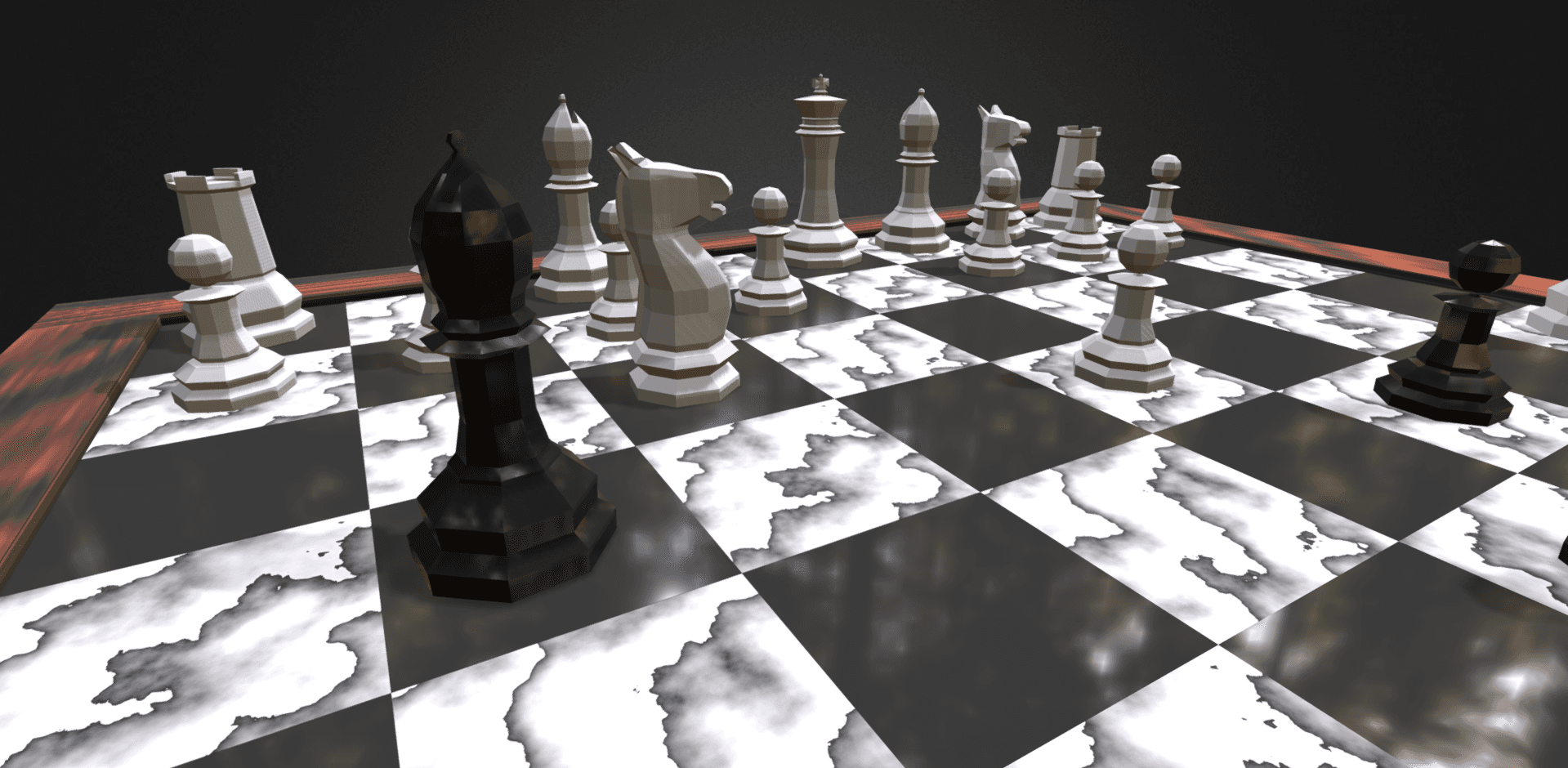 Original close view of Low Poly Chess pieces