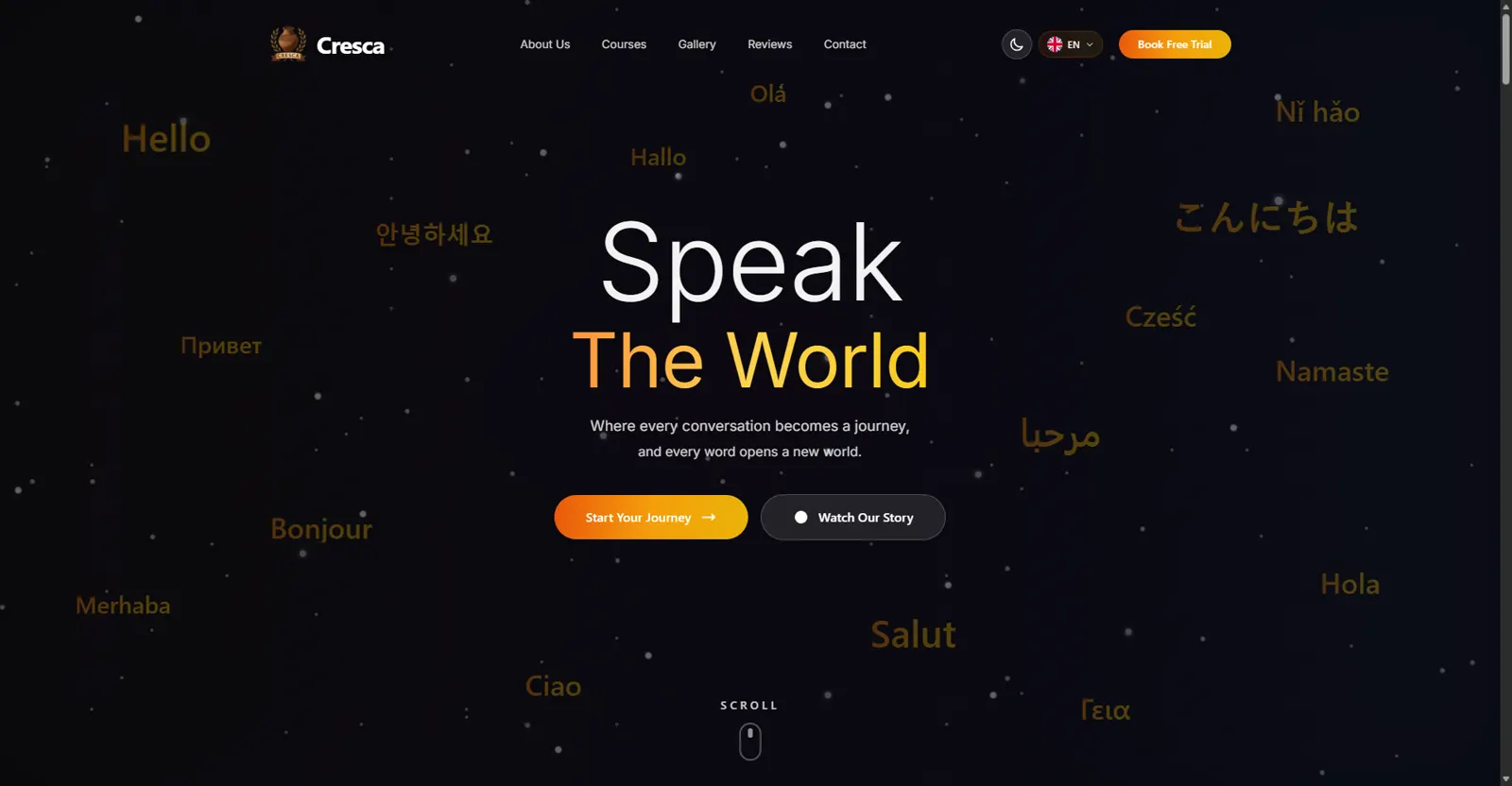 Cresca English learning homepage